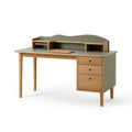 Bureau 120 x 60 x 110 cm en contreplaqué vert et bois naturel avec rangements style scandinave