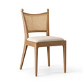 Chaise de salle à manger 48 x 55 x 100 cm en bois naturel cannage beige style classique
