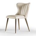 Chaise de salle à manger 50 x 60 x 96 cm en revêtement synthétique beige style classique