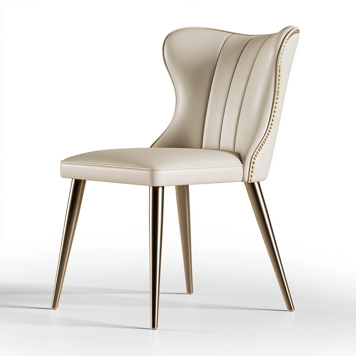 Chaise de salle à manger 50 x 60 x 96 cm en revêtement synthétique beige style classique
