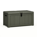 Coffre de rangement 120 x 55 x 60 cm en polypropylène vert foncé avec couvercle verrouillable pour extérieur