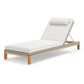 Chaise longue de jardin 200 x 70 cm en corde tressée beige avec coussins inclinable
