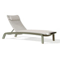 Transat de jardin 200 x 70 x 35 cm en aluminium vert sauge avec toile tissée inclinable